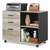 3-Drawer Mobile File Cabinet, Lateral Filing Cabinet, Greige 3-Drawer Mobile File Cabinet, Lateral Filing Cabinet, Greige