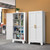 White Metal Cabinet, 61" Kitchen Pantry Cabinets for Office White Metal Cabinet, 61" Kitchen Pantry Cabinets for Office