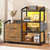 35.4” File Cabinet, Filing Cabinet fits Letter/A4 Size, 2 Drawe File Cabinets for Home Office with Power Strip, LED Lights, Lock, Open Shelf, Rustic Brown 35.4” File Cabinet, Filing Cabinet fits Letter/A4 Size, 2 Drawe File Cabinets for Home Office with Power Strip, LED Lights, Lock, Open Shelf, Rustic Brown