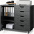 5-Drawer Wood Drawer Cabinet, Office Storage Cabinet with Adjustable Shelf & Wheels, Printer Stand for Home Office, Black, 15.7" D x 30.7" W x 25.4" H 5-Drawer Wood Drawer Cabinet, Office Storage Cabinet with Adjustable Shelf & Wheels, Printer Stand for Home Office, Black, 15.7" D x 30.7" W x 25.4" H