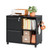 Mobile File Cabinet with Side Hook, 2 Drawer Lateral File Cabinet with Lock fits A4/Letters/Legal Size for Home Office,Metal Rolling Printer Stand with Open Storage Adjustable Shelves(Black) Mobile File Cabinet with Side Hook, 2 Drawer Lateral File Cabinet with Lock fits A4/Letters/Legal Size for Home Office,Metal Rolling Printer Stand with Open Storage Adjustable Shelves(Black)