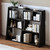 Wooden Extendable Shelf Bookcase, 3-Tier Low Bookshelf, Black, S Wooden Extendable Shelf Bookcase, 3-Tier Low Bookshelf, Black, S