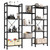Triple Column 4 Tier Bookshelf, Wide Industrial Bookcase, Black Triple Column 4 Tier Bookshelf, Wide Industrial Bookcase, Black