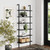 6-Shelf Tall Bookcase, Wall Mount Bookshelf Wood Shelves and Metal Frame, Matte Black 6-Shelf Tall Bookcase, Wall Mount Bookshelf Wood Shelves and Metal Frame, Matte Black