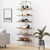 6-Shelf Tall Bookcase, Wall Mount Bookshelf with Natural Wood Finish and Industrial Metal Frame, Rustic Oak/White 6-Shelf Tall Bookcase, Wall Mount Bookshelf with Natural Wood Finish and Industrial Metal Frame, Rustic Oak/White