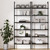 6-Shelf Tall Bookcase, Wall Mount Bookshelf Wood Shelves and Metal Frame, Matte Black, Set of 2 6-Shelf Tall Bookcase, Wall Mount Bookshelf Wood Shelves and Metal Frame, Matte Black, Set of 2