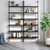 6-Shelf Tall Bookcase, Wall Mount Bookshelf with Natural Wood Finish and Industrial Metal Frame, Nutmeg/Matte Black, Set of 2 6-Shelf Tall Bookcase, Wall Mount Bookshelf with Natural Wood Finish and Industrial Metal Frame, Nutmeg/Matte Black, Set of 2