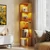 Corner Bookcase with 5 Shelves and 3-Color LED Sensor Lights - Wood Corner Bookcase with 5 Shelves and 3-Color LED Sensor Lights - Wood
