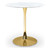926-T Holly Collection Modern | Contemporary Counter Height Table,10MM Thick Glass with Marble Veneer, 36" Round Faux Marble, Rich Gold Base, 36" W x 36" D x 36" H, Gold