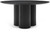 Mid-Century Modern Dining Table with Black Oak Veneer 60" Top, Solid Wood Fluted Base, 60" W x 60" D x 30" H, Black