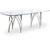 Dining Table with 15MM Glass Thickness, 87" W x 39.5" D x 30" H, Silver Dining Table with 15MM Glass Thickness, 87" W x 39.5" D x 30" H, Silver