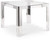 Dining/Game Table with Rich Chrome Stainless Steel and Acrylic, Glass Top, 38" W x 38" D x 30" H, Chrome Dining/Game Table with Rich Chrome Stainless Steel and Acrylic, Glass Top, 38" W x 38" D x 30" H, Chrome