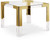 Gold Stainless Steel and Acrylic Dining/Game Table Gold Stainless Steel and Acrylic Dining/Game Table