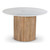Dining Table with Natural White Oak Finish, Solid Mango Wood Base, Genuine Marble Top, Fluted Wood, 47" W x 47" D x 30" H, Natural Dining Table with Natural White Oak Finish, Solid Mango Wood Base, Genuine Marble Top, Fluted Wood, 47" W x 47" D x 30" H, Natural