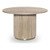 Dining Table with White Oak Finish, Solid Mango Wood, Brushed Gold Base, Fluted Wood, 48" W x 48" D x 30" H, Natural Dining Table with White Oak Finish, Solid Mango Wood, Brushed Gold Base, Fluted Wood, 48" W x 48" D x 30" H, Natural