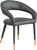 Vegan Leather Upholstered Rounded Back Dining Chair, Grey, 23" W x 23" D x 31.5" H