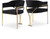 Velvet Upholstered Dining Chair with Brushed Brass Metal Frame, 23.5" W x 22" D x 30" H, Black, Set of 2