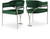 Velvet Upholstered Dining Chair with Brushed Chrome Metal Frame, 23.5" W x 22" D x 30" H, Green, Set of 2 Velvet Upholstered Dining Chair with Brushed Chrome Metal Frame, 23.5" W x 22" D x 30" H, Green, Set of 2