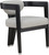 Dining Chair, Solid Wood Brushed Black Finish, Soft Grey Vegan Leather, Brushed Chrome Accents, 24" W x 23.5" D x 29" H, Grey Dining Chair, Solid Wood Brushed Black Finish, Soft Grey Vegan Leather, Brushed Chrome Accents, 24" W x 23.5" D x 29" H, Grey