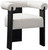 Mid-Century Modern Dining Chair with Solid Wood Black Finish, Rich Cream Boucle Fabric, 27.5" W x 24" D x 28" H, Cream Mid-Century Modern Dining Chair with Solid Wood Black Finish, Rich Cream Boucle Fabric, 27.5" W x 24" D x 28" H, Cream