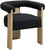 Mid-Century Modern Dining Chair with Solid Wood Natural Finish, Rich Black Boucle Fabric, 27.5" W x 24" D x 28" H, Black Mid-Century Modern Dining Chair with Solid Wood Natural Finish, Rich Black Boucle Fabric, 27.5" W x 24" D x 28" H, Black