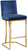 Heidi Collection Modern | Contemporary Velvet Upholstered Counter Stool with Polished Gold Metal Legs, 16" W x 19.5" D x 36.5" H, Navy