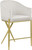 867Cream-C Xavier Collection Velvet Upholstered Counter Stool with Sturdy Gold Metal Legs, Cream, 23.5" W x 22.5" D x 38" H