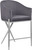 866Grey-C Xavier Collection Velvet Upholstered Counter Stool with Sturdy Chrome Metal Legs, Grey, 23.5" W x 22.5" D x 38" H