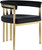 Velvet Upholstered Dining Chair with Brushed Brass Iron Frame, 23.5" W x 21.75" D x 27.75" H, Black, Set of 2 Velvet Upholstered Dining Chair with Brushed Brass Iron Frame, 23.5" W x 21.75" D x 27.75" H, Black, Set of 2