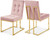 Pink Velvet Dining Chair with Luxurious Deep Tufting and Polished Gold Metal Frame, Set of 2, 18.5" W x 25" D x 36.5" H Pink Velvet Dining Chair with Luxurious Deep Tufting and Polished Gold Metal Frame, Set of 2, 18.5" W x 25" D x 36.5" H