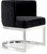 Velvet Upholstered Dining Chair with Polished Chrome Metal Frame, 24" W x 22" D x 29.5" H, Black Velvet Upholstered Dining Chair with Polished Chrome Metal Frame, 24" W x 22" D x 29.5" H, Black