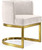 Velvet Upholstered Dining Chair with Durable Stainless Steel Base in Rich Gold Finish, 24" W x 22" D x 29.5" H, Cream