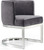 Velvet Upholstered Dining Chair with Polished Chrome Metal Frame, 24" W x 22" D x 29.5" H, Grey Velvet Upholstered Dining Chair with Polished Chrome Metal Frame, 24" W x 22" D x 29.5" H, Grey