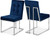 Velvet Upholstered Dining Chair with Luxurious Deep Button Tufting and Polished Chrome Metal Frame, Set of 2, 18.5" W x 25" D x 36.5" H, Navy Velvet Upholstered Dining Chair with Luxurious Deep Button Tufting and Polished Chrome Metal Frame, Set of 2, 18.5" W x 25" D x 36.5" H, Navy