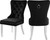 Velvet Upholstered Dining Chair with Button Tufting and Chrome Metal Legs, Set of 2, Black, 21.5" W x 27" D x 39.5" H