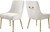 Velvet Upholstered Dining Chair with Polished Gold Legs, Set of 2, 24" W x 21" D x 34.5" H, Cream