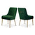 Velvet Upholstered Dining Chair with Polished Gold Legs, Set of 2, 24" W x 21" D x 34.5" H, Green Velvet Upholstered Dining Chair with Polished Gold Legs, Set of 2, 24" W x 21" D x 34.5" H, Green