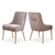 Velvet Upholstered Dining Chair with Polished Gold Metal Legs, Set of 2, 24" W x 21" D x 34.5" H, Pink Velvet Upholstered Dining Chair with Polished Gold Metal Legs, Set of 2, 24" W x 21" D x 34.5" H, Pink