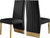 Dining Chair with Channel Tufted Back and Sturdy Metal Legs, Set of 2, Black Faux Leather Upholstered, 19.5" W x 27" D x 42" H Dining Chair with Channel Tufted Back and Sturdy Metal Legs, Set of 2, Black Faux Leather Upholstered, 19.5" W x 27" D x 42" H