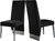 Dining Chair with Luxurious Black Velvet, Chrome Metal Legs, Channel Tufted Back, 19.5" W x 27" D x 42" H, Black, Set of 2 Dining Chair with Luxurious Black Velvet, Chrome Metal Legs, Channel Tufted Back, 19.5" W x 27" D x 42" H, Black, Set of 2