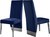 Dining Chair with Deep Channel Tufted Back and Sturdy Metal Legs, Set of 2, 19.5" W x 27" D x 42" H, Navy Velvet Upholstered Dining Chair with Deep Channel Tufted Back and Sturdy Metal Legs, Set of 2, 19.5" W x 27" D x 42" H, Navy Velvet Upholstered