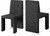 Art Deco Dining Chair with Rich Black Linen Textured Fabric Upholstery, Fabric with Weave, Iron Inner Frame, 18.5" W x 22.5" D x 35" H, Black, Set of 2 Art Deco Dining Chair with Rich Black Linen Textured Fabric Upholstery, Fabric with Weave, Iron Inner Frame, 18.5" W x 22.5" D x 35" H, Black, Set of 2