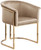 Upholstered Dining Chair with Luxurious Beige Velvet, Brushed Brass Finish, Iron Metal Frame, 24.5" W x 22" D x 29.5" H, Beige Upholstered Dining Chair with Luxurious Beige Velvet, Brushed Brass Finish, Iron Metal Frame, 24.5" W x 22" D x 29.5" H, Beige
