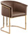Upholstered Dining Chair with Luxurious Brown Velvet, Brushed Brass Finish, Iron Metal Frame, 24.5" W x 22" D x 29.5" H, Brown Upholstered Dining Chair with Luxurious Brown Velvet, Brushed Brass Finish, Iron Metal Frame, 24.5" W x 22" D x 29.5" H, Brown