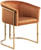 Upholstered Dining Chair with Luxurious Cognac Velvet, Brushed Brass Finish, Iron Metal Frame, 24.5" W x 22" D x 29.5" H, Cognac Upholstered Dining Chair with Luxurious Cognac Velvet, Brushed Brass Finish, Iron Metal Frame, 24.5" W x 22" D x 29.5" H, Cognac