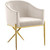 Velvet Upholstered Dining Chair with Sturdy Steel X Shaped Legs, 25.5" W x 24.5" D x 31.5" H, Cream