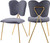 Velvet Upholstered Dining Chair with Butterfly Shaped Back and Sturdy Gold Iron Legs, 19" W x 22" D x 33.5" H, Set of 2, Grey Velvet Upholstered Dining Chair with Butterfly Shaped Back and Sturdy Gold Iron Legs, 19" W x 22" D x 33.5" H, Set of 2, Grey