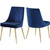 Velvet Upholstered Dining Chair with Sturdy Metal Legs, Set of 2, 19.5" W x 21.5" D x 33.5" H, Navy Velvet Upholstered Dining Chair with Sturdy Metal Legs, Set of 2, 19.5" W x 21.5" D x 33.5" H, Navy