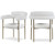 Boucle Fabric Upholstered Dining Chair with Brushed Brass Metal Frame, 28.5" W x 24" D x 31.5" H, Cream, Set of 2