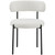 Boucle Fabric Upholstered Dining Chair with Matte Black Metal Frame, 22" W x 21" D x 30" H, Cream, Set of 2